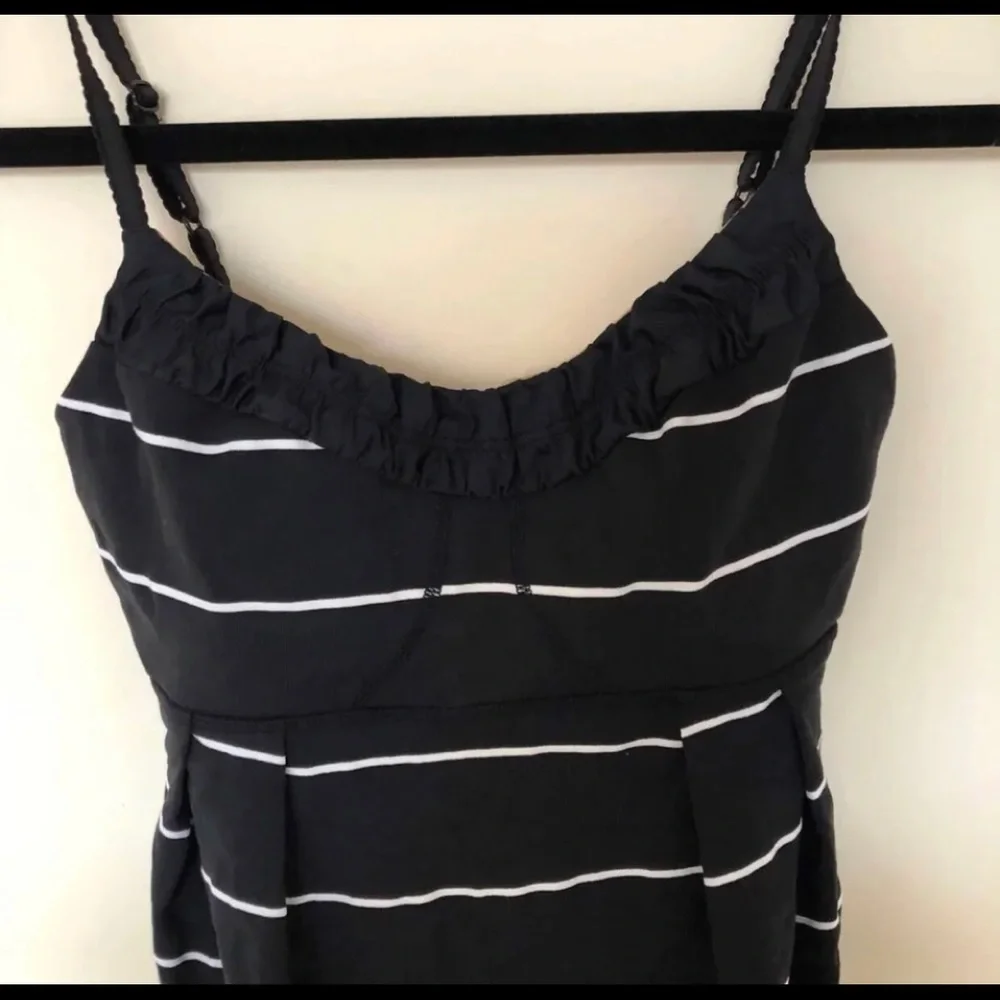 Lululemon Black and White Stripe Tank